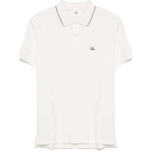 C.P. Company - logo-patch polo shirt - men - Spandex/Elastane/Cotton - L - White