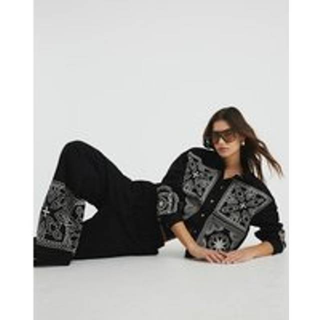 River Island Womens Black Long Sleeve Broderie Patchwork Shirt - 8