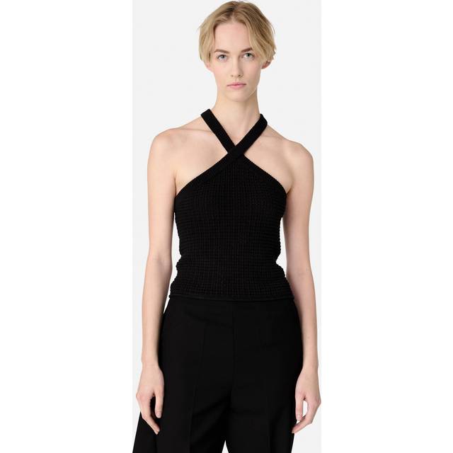 Halter Crochet Tank - Black (XL)