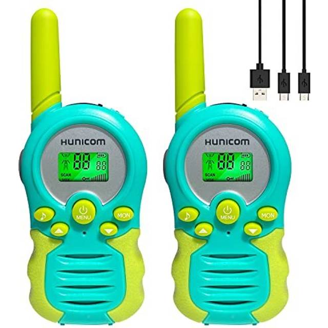 Walkie Talkies Rechargeable for Kids - Boys Girls Electronic Toys Birthday Gifts Two Way Radio with Flashlight Backlit LCD VOX (Chargeable Cyan)