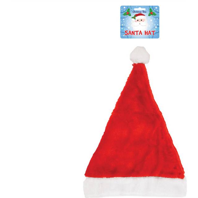 New Unisex Father Christmas Hat XMAS Santa Adult Size Hat With White Plush