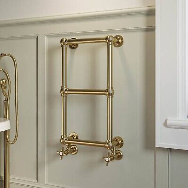 Brass Vertical Traditional Towel Radiator 700 x 400mm - Regent
