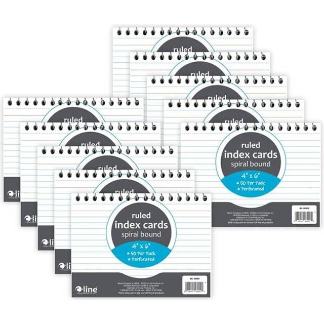 C-Line Products CLI48909-10 4 x 6 in. Spiral Index Card Notebook - 10 Each