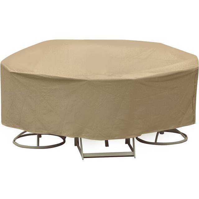 Protective Covers Weatherproof Patio Table and Chair Set Cover  48 Inch x 54 Inch  Round Table  Tan - 1358-TN