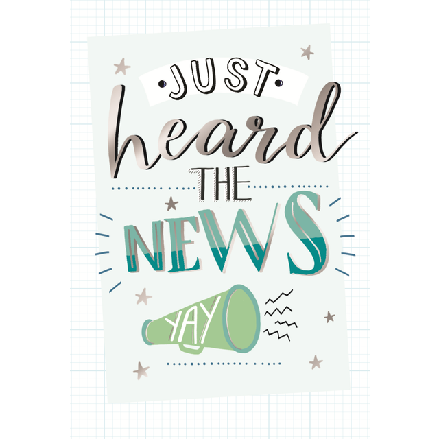 Just Heard The News Congratulations Greeting Card Hello You Range Blank Inside