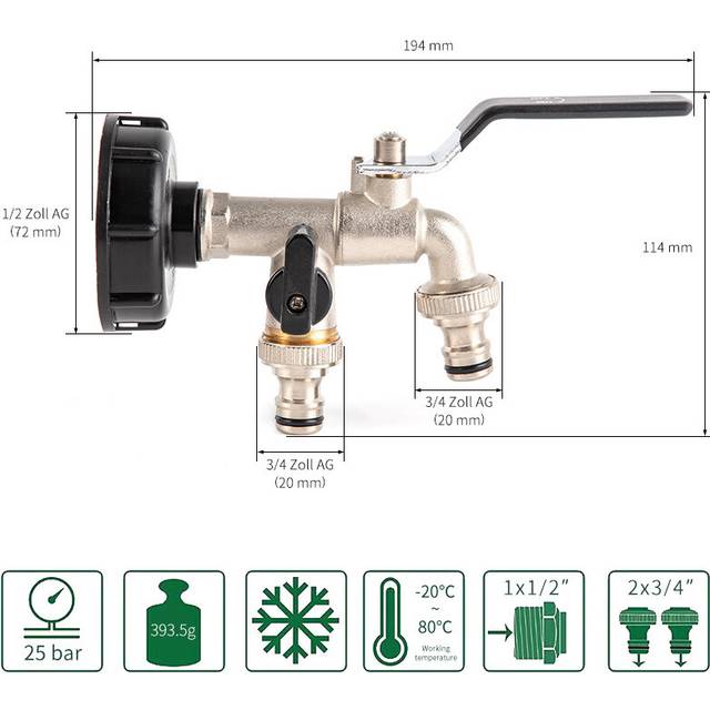 (11 DN15 water inlet) Garden Outdoor Bibcock Faucet DN15 DN20, Anti-freeze, Dual Control Copper