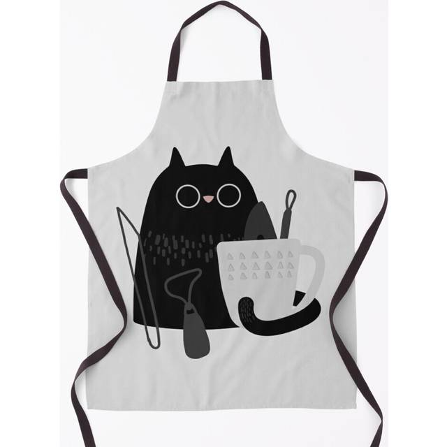 Pottery cat Grill Aprons for Kitchen BBQ Chef