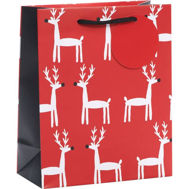Red Reindeer Medium Christmas Gift Bag Festive Xmas Gift Wrap Gifting Accessory