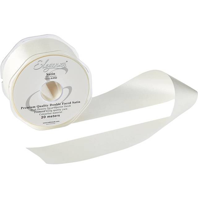 OakTree Double Faced Ribbon, Ivory (No. 61), 50 mm x 20 m