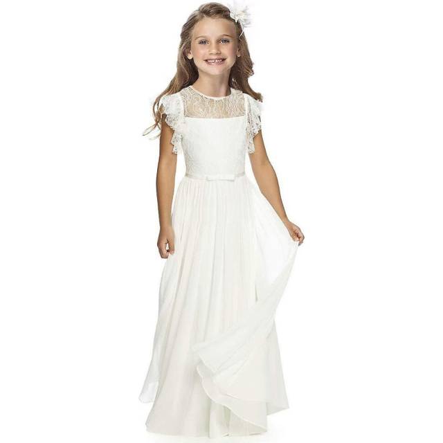 (12, One size) Fancy Flower Girl Dress Girls Holy Communion Dresses for Wedding Pageant 1-12 Year Old - JXLGV