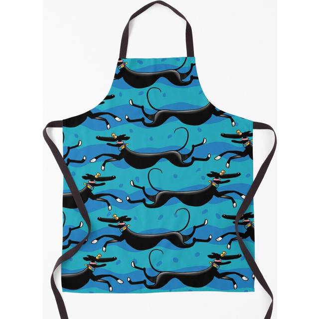 Blue Zoomies pattern Grill Aprons for Kitchen BBQ Chef