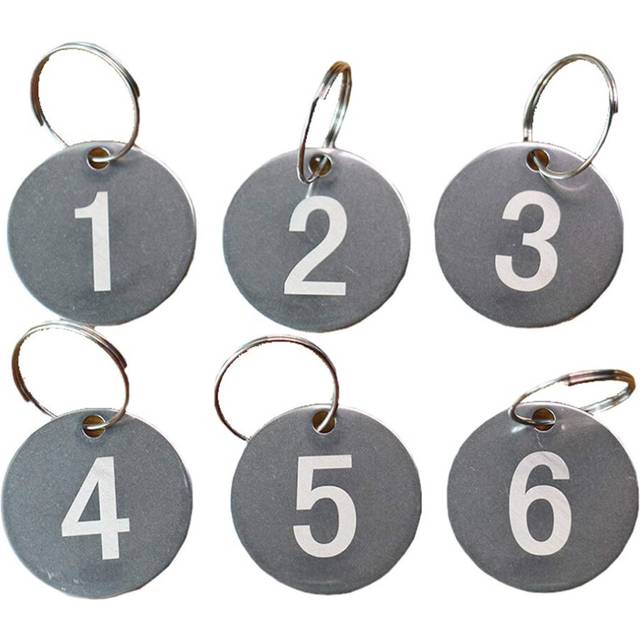 10 Pieces Stainless Steel Number Tags with Key Rings Number Key Chain Number ID Tags Numbered Key Rings 23mm Diameter Number Key Tags Portable Luggage