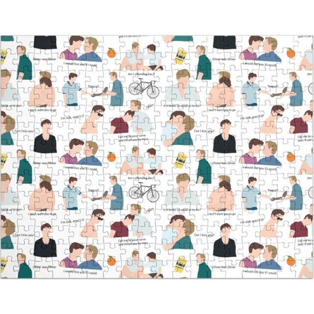 (Call Me By Your Name pattern with movie quotes=5732) Jigsaw Puzzle Wooden 300-Piece for Adults Kids Seniors- Home Decor Family Activity Game Wall Art