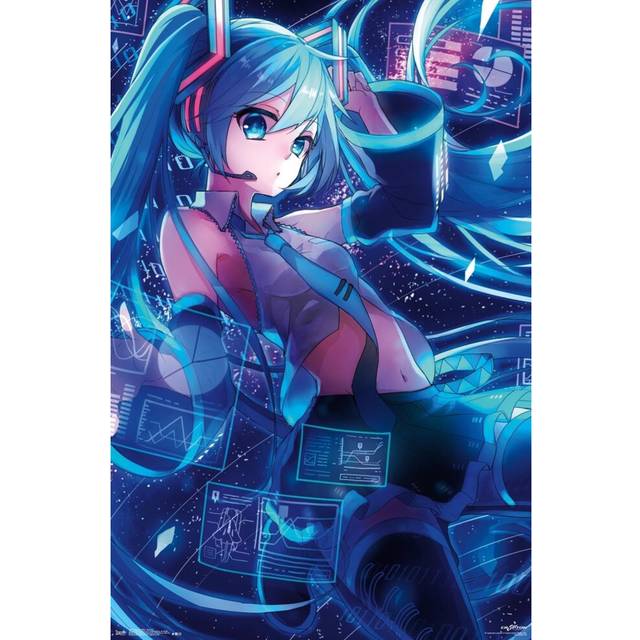 Trends International Hatsune Miku - Screens Wall Poster  19L x 13W  Premium Unframed Version