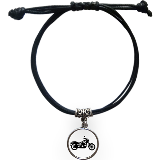 black mechanical motorcycle illustration bracelet leather  wristband black jewelry