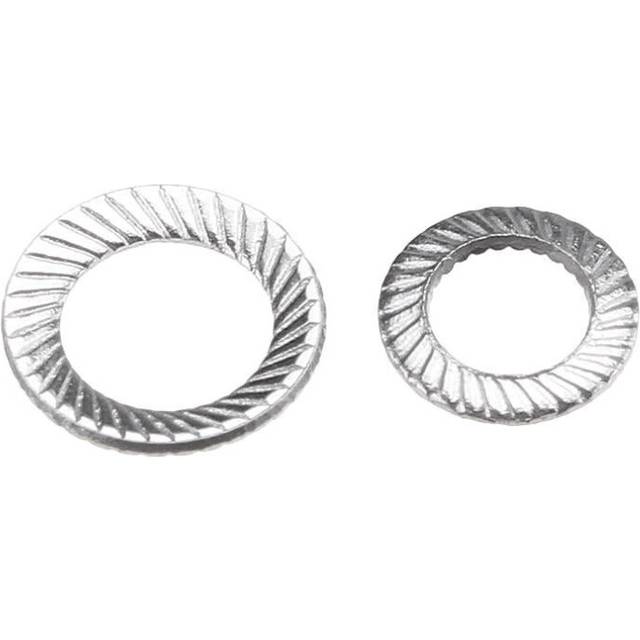 (M4) 100Pcs M3 M4 Stainless Steel Double-sided Tooth Washers Ribbed Safety Spring Lock Anti-slip Washer