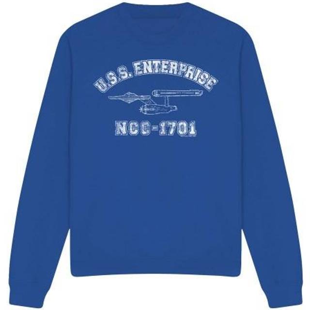 (L, Royal Blue) Star Trek Unisex Adult Enterprise Athletic Sweatshirt