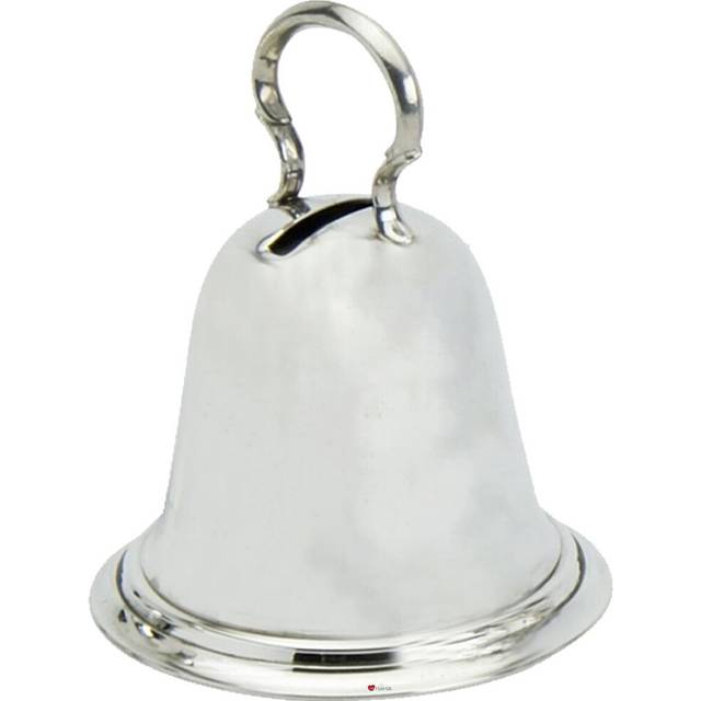 Pewter Piggy Bank For Children Bell Shaped Money Box Christening Gift