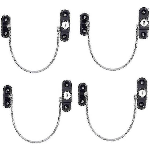 (Black, One size) 4 Pcs Window Restrictor Locks Window Restrictors Baby Security Window Locks Window Locks Door Locks