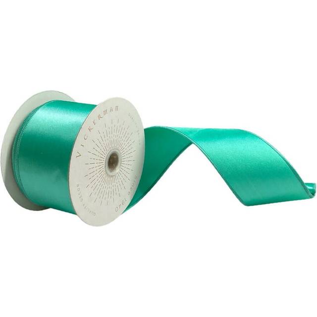 Vickerman QTX240942 2.5 in. x 10 Yards Teal Satin Ribbon