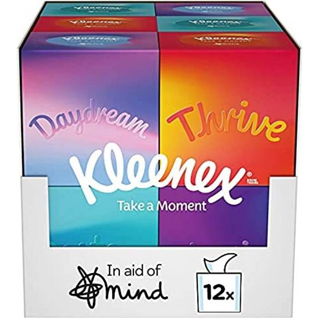 Kleenex 12 x 48 våtservetter – 3 lagers samlingskub ansiktsservettaskar – daglig användning