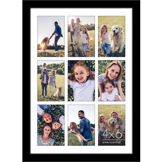 Americanflat 14x20 Collage Picture Frame with Polished Plexiglass - Fits Nine 4x6 Photos or One 14x20 Photo - Gallery Wall Frame Set - Signature Colle