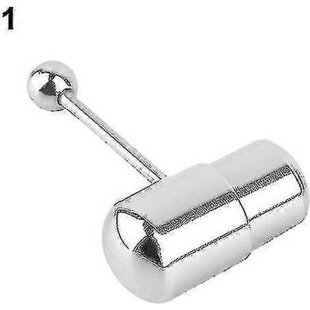 (silver, One size) 1pc Cool Vibrating Barbell Tongue Rings Bars Piercing Stainless Steel Body Jewelry Cs