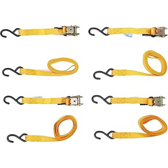 BGS Diy 6831 | Ratchet Tie Down Strap Set | with solid Hooks | 5 m x 25 mm | 4 pcs.