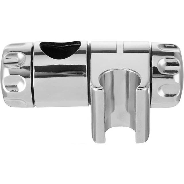 (As show, One size) 25mm shower head holder bathroom chrome slider handheld shower head bracket fasteners to fit 25mm riser rail (1)