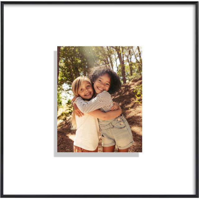 Americanflat 20x20 Floating Picture Frame with Polished Plexiglass - Use as 8x10 Frame with Mat or 20x20 Frame Without Mat - Fusion Float Collection -