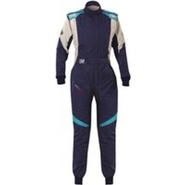 OMP First Evo Elle Race Suit - Colour: Navy Blue / Light Blue, Size: 42