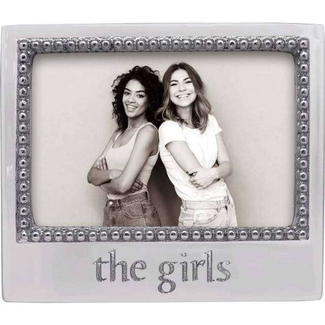 MARIPOSA Engraved Statements The Girls Beaded 4x6 Picture Frame  4x6 inch  Silver