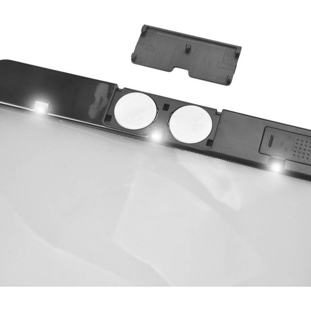 (Black, One size) 2025 New Led Full Page Magnifier Sheet 3x Big Large Magnifying Glass Reading Book Aid Lens