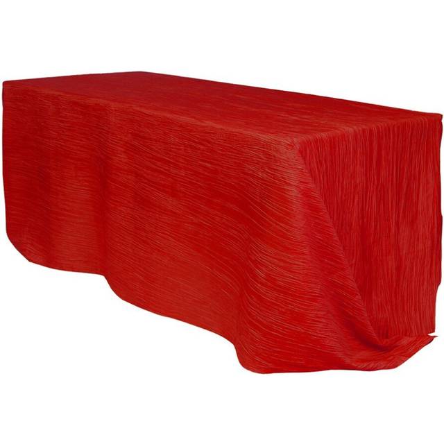 YOUR CHAIR COVERS - 90 x 156 inch Rectangular Crinkle Taffeta Tablecloth - Red  Rectangle Table Linens for 8 ft Rectangular Tables  Wedding Crushed Ta
