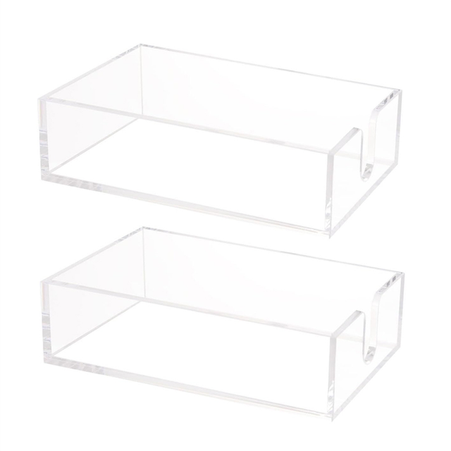 2PCS Transparent Desk Stand Acrylic Desktops Storage Containers