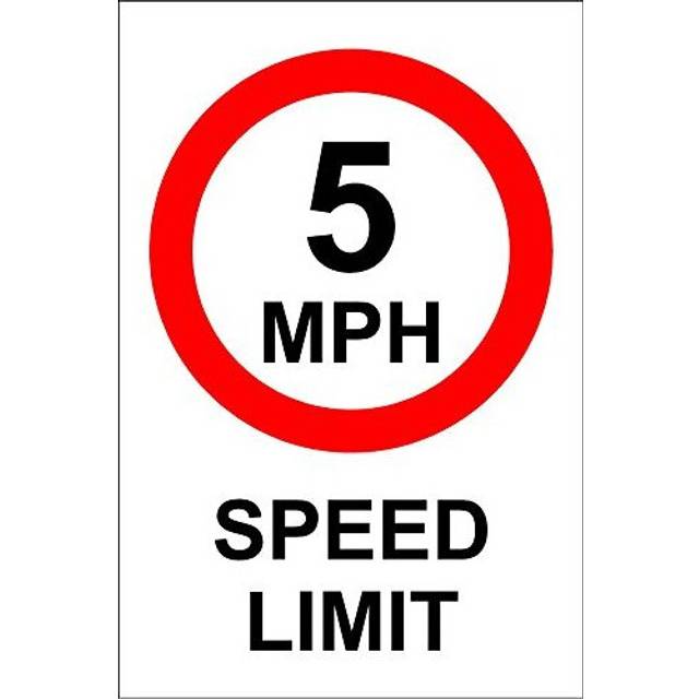 10 MPH Speed Limit Safety Sign - 1.2mm Rigid plastic 300mm x 200mm
