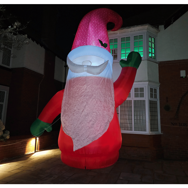 Samuel Alexander Giant: 20Ft (6M) Outdoor Inflatable Light Up Christmas Gonk With Raised Arm & Leds