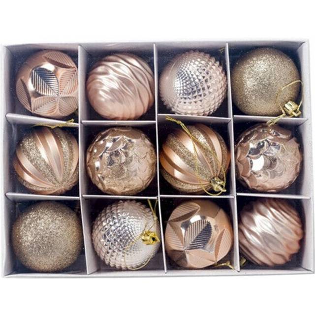 12Pcs Christmas Ball 6Cm Tree Decor Bauble Party Hanging Ornament For Xmas Decoration Gifts Seasonal Decorations