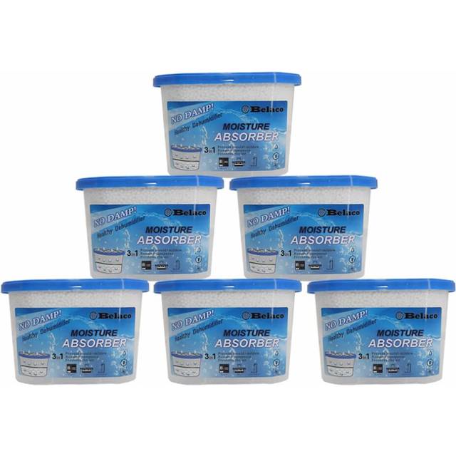 Belaco Dehumidifier Pack of 6x 500ml Prevent Mould & Mildew, Eliminating Musty Odor, Remove Dampness, Absorb Excess Mositure in Home, Kitchen,