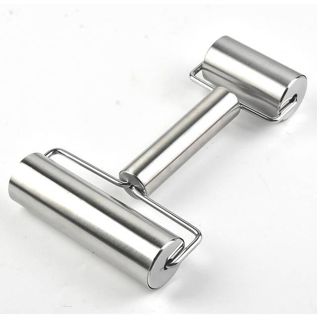 Stainless Steel Pastry Pizza Rolling Pin, 1 Dough Rolling Pin, Non-Stick Rolling Pin, Baking Kitchen Utensils for Cakes, Pasta - Silver