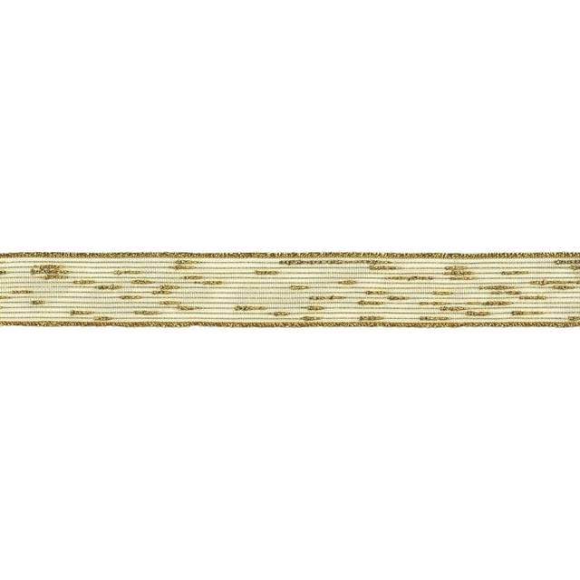 Berisfords Tinsel Mesh Ribbon 200 Gold - 25mm - per metre
