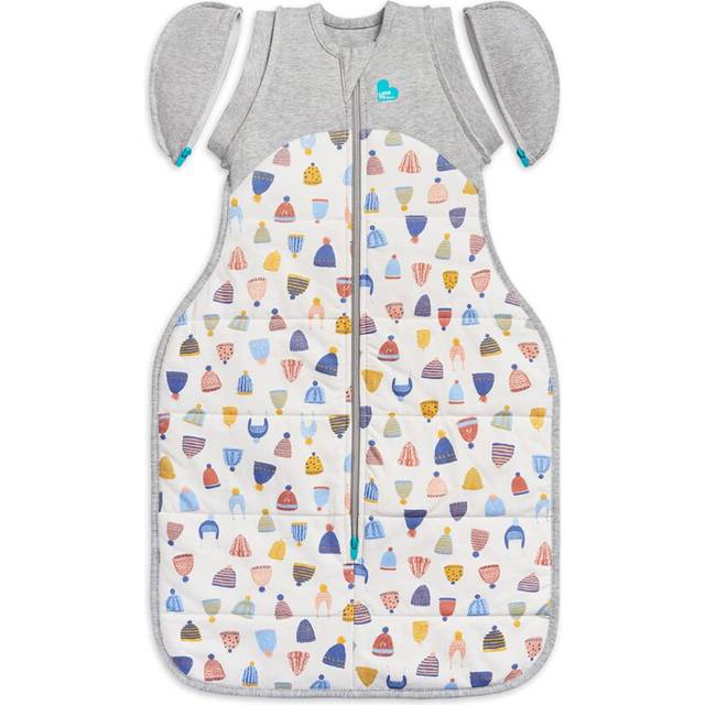 Love to Dream Swaddle UP Transition Bag Warm 2.5 TOG  White Happy Hats  Large 19-24 lbs  Patented Zip-Off Wings  Gently Help Baby Safely Transition fr
