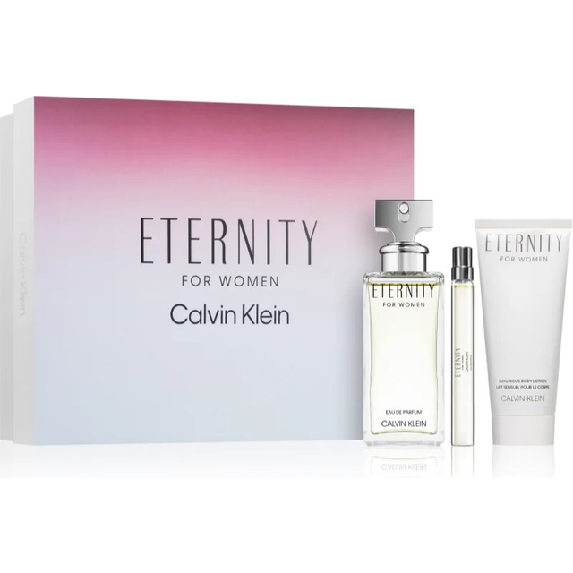 Calvin klein eternity 3pc gift set 100ml eau de parfum spray 100ml lotion + 10ml