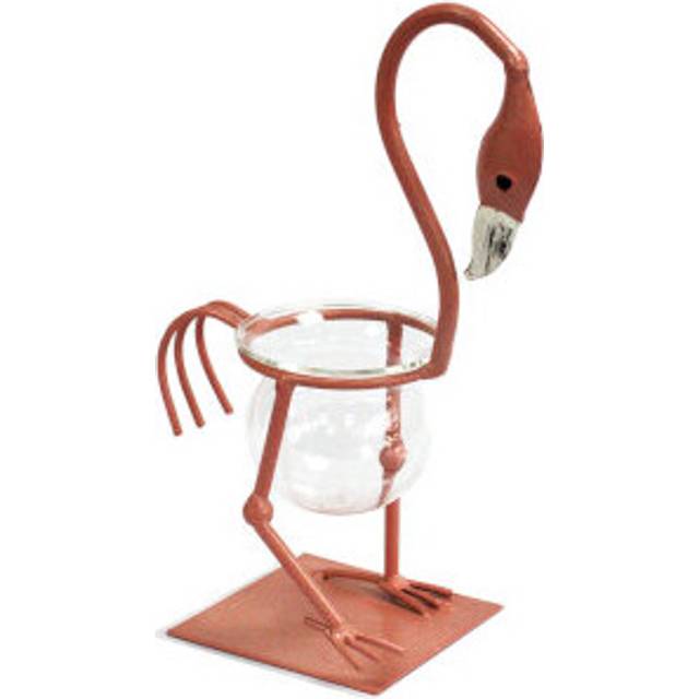 Hydroponic Home DÃ©cor - Pink Metal Flamingo Des 1