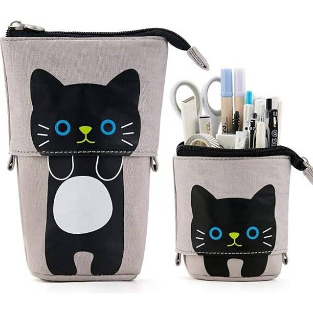 Big Capacity Pencil Pen Case Pouch Box Organizer Large Storage for Gray