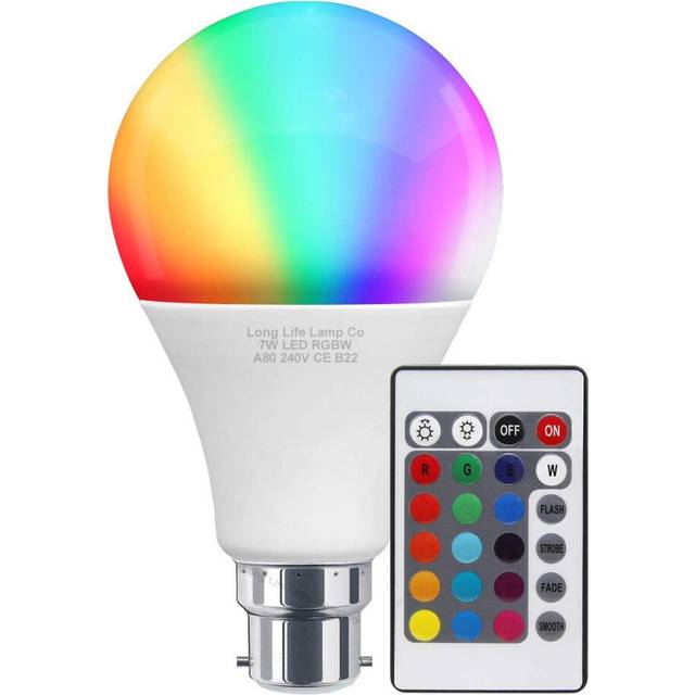 Rgb led 16 colour changing light bulb party light a80 b22 with remote control