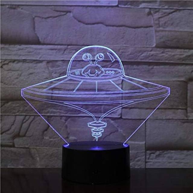 Led Spaceship UFO 3D Night Light,Kids Night Lights 16-Color Dimmable with Remote Smart Touch,Christmas and Birthday Gifts for Boys and Kids, Bed