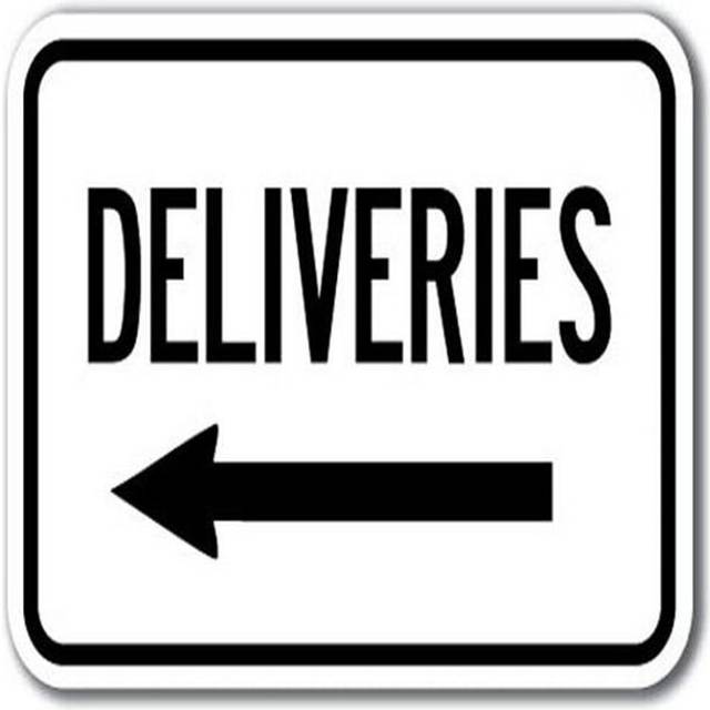 SignMission A-1218 Delivery Signs - Del left 12 x 18 in. Deliveries with Left Arrow Heavy Gauge Aluminum Sign