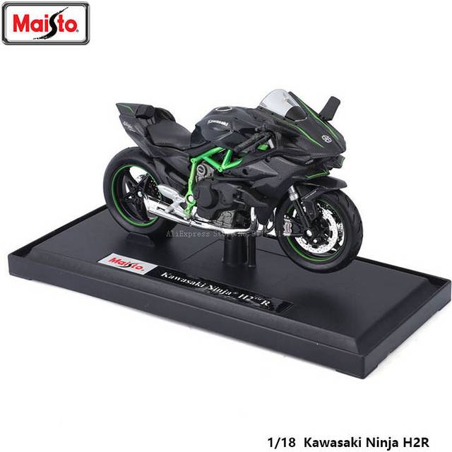 (1-18 NINJA H2R) Maisto kakawasaki H2R KLR 650 die-casting motorcycle model alloy collection hobby toy gift off-road motorcycle