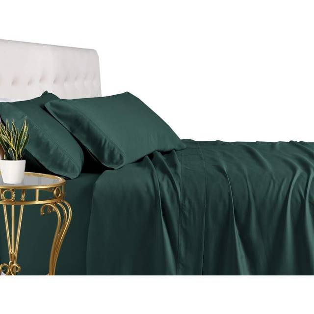 Royal Tradition Viscose from Bamboo Bed Sheets  Split California King  Solid Teal  Super Soft and Cool 5PC Sheet Set